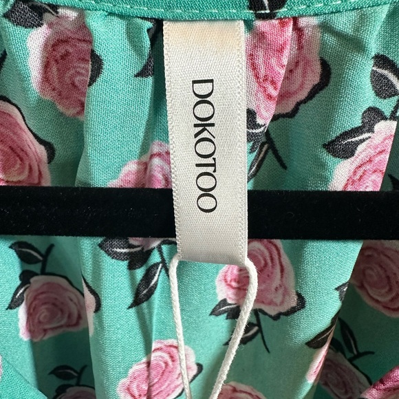 Dokotoo Women Boho Maxi Dress, V Neck, Long Puff Sleeve, Smocked Ruffle Flow - Picture 7 of 7